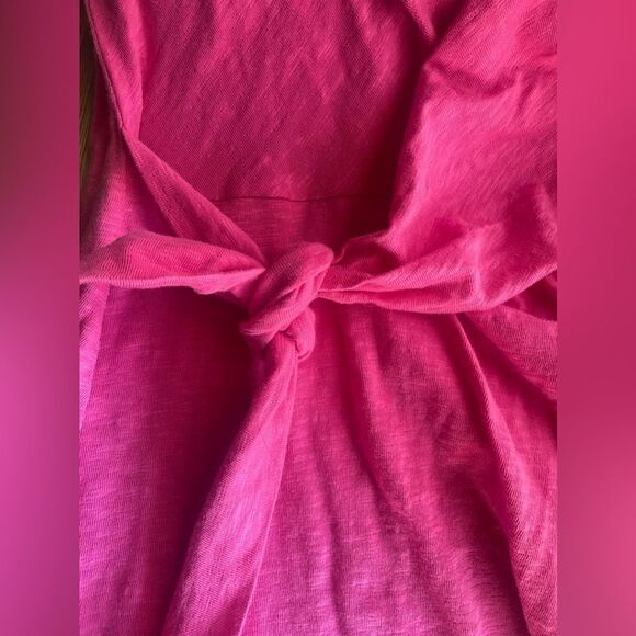 NEW Talbots Dress Womens Medium Hot Pink  Jersey Embroidered Casual Bohemian - Picture 6 of 11